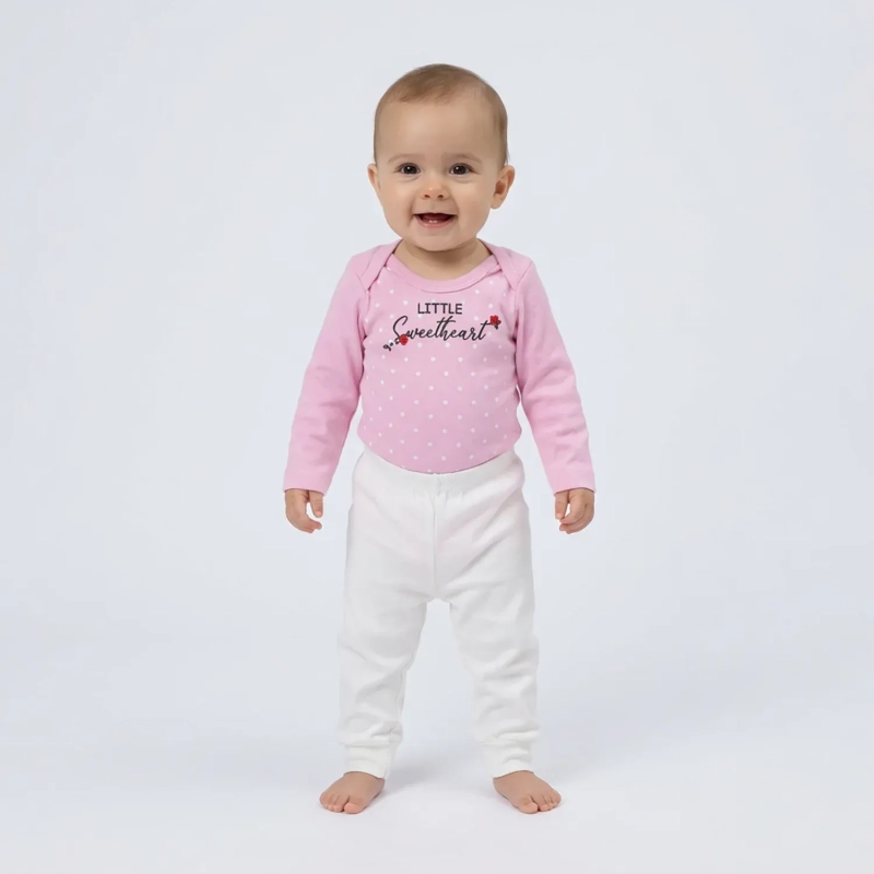 Lojas Baby &ndash; Baby 8-Piece Set (Long Sleeve Bodysuits and Pants) &ndash; Assorted Colors