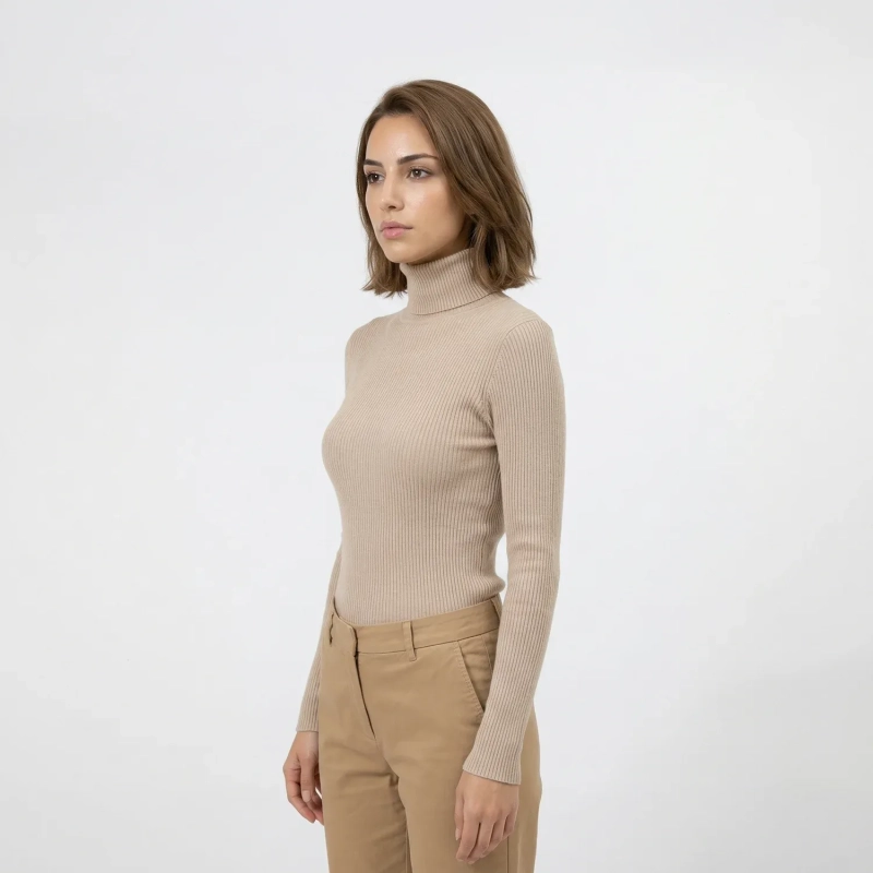 Women&rsquo;s Turtleneck Long Sleeve Slim Fit Lightweight Stretch Top for Fall &amp; Winter