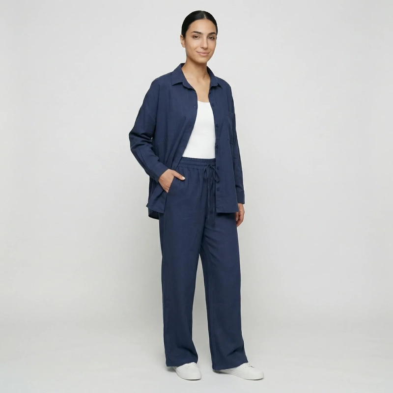 Modern Women&rsquo;s Oversized Two-Piece Set &ndash; Relaxed Shirt &amp; Pants