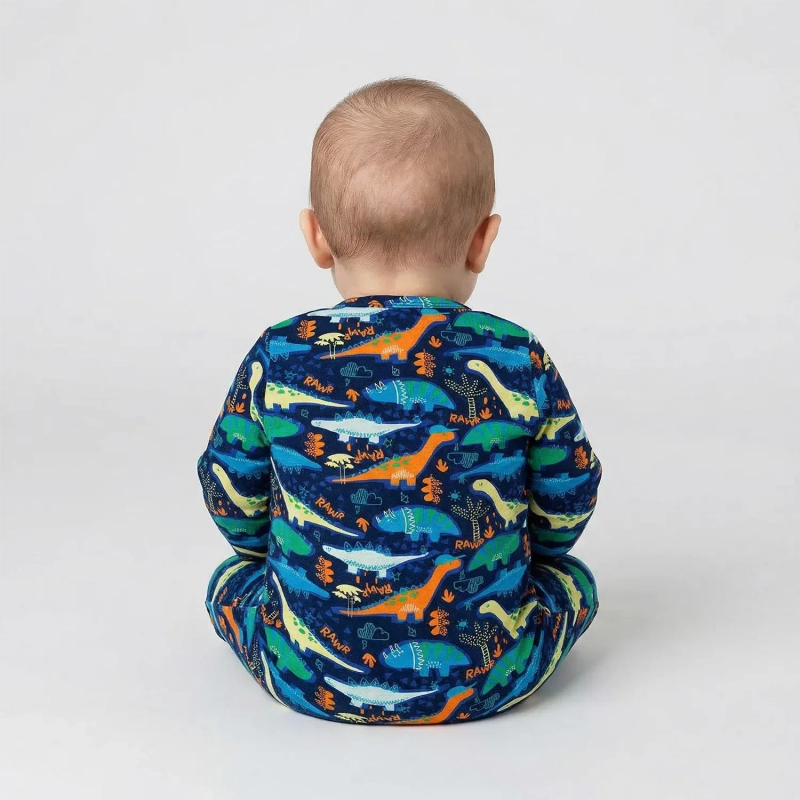 Tip Top Newborn Dinosaurs Jumpsuit &ndash; Navy Blue