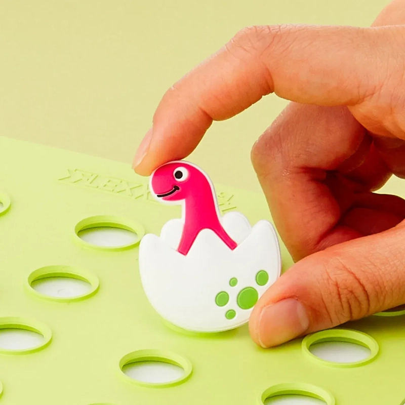 Adorable Baby Dino FlexCharmz &ndash; Dinosaur Edition Silicone Accessory for Bento Box &amp; Cutlery