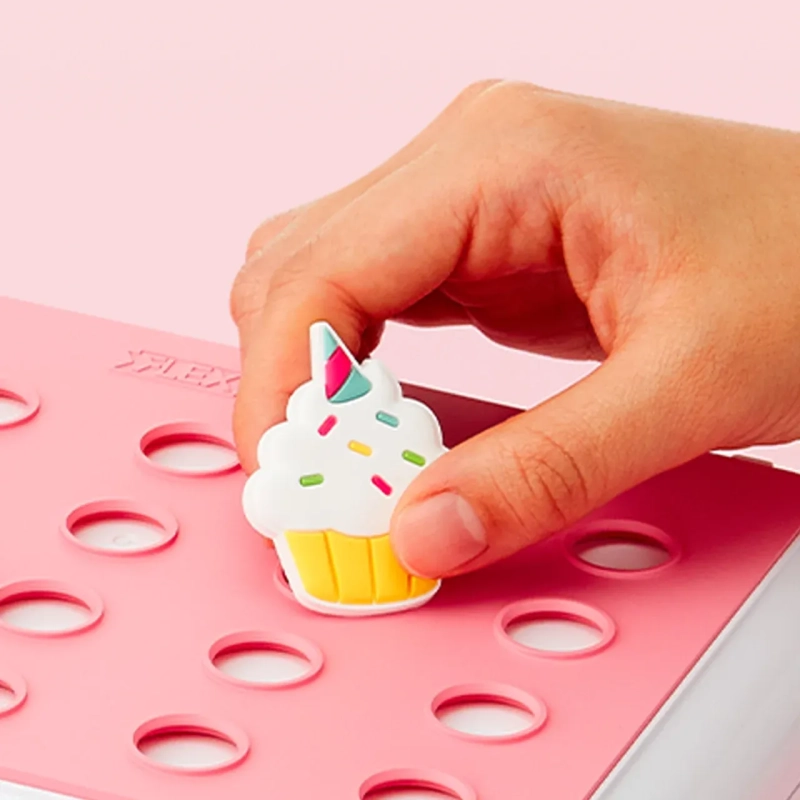Sweet Treats Cupcake FlexCharmz &ndash; Dessert Edition Silicone Accessory for Bento Box &amp; Cutlery
