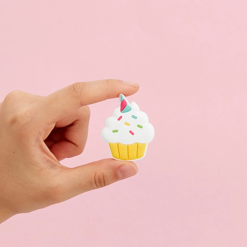 Sweet Treats Cupcake FlexCharmz &ndash; Dessert Edition Silicone Accessory for Bento Box &amp; Cutlery
