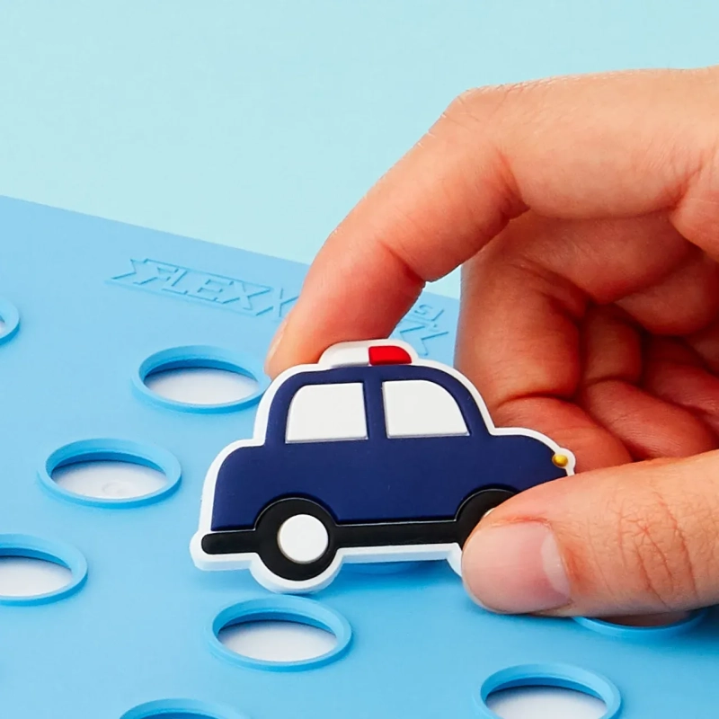 Police Car FlexCharmz &ndash; Toyworld Edition Silicone Accessory for Bento Box &amp; Cutlery