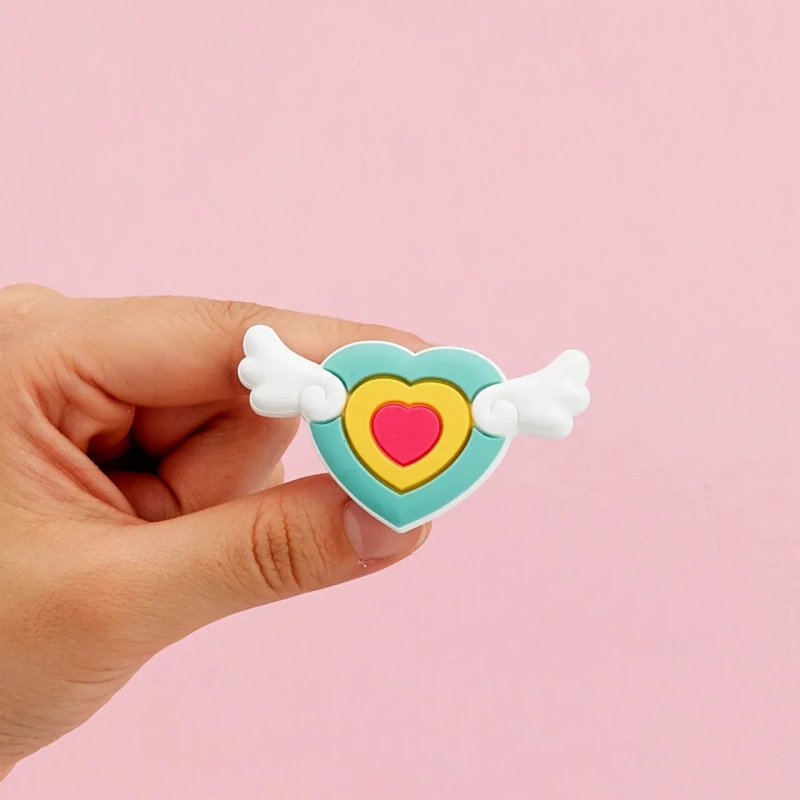 Heart FlexCharmz &ndash; Love &amp; Encouragement Silicone Accessory for Bento Box &amp; Cutlery