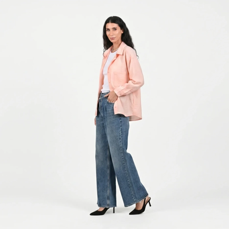 The Ros&eacute; Ease Shirt - Relaxed Button-Down - Pink