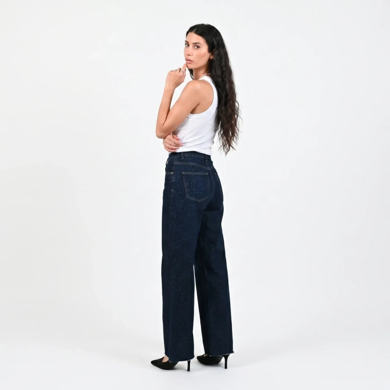 Monaco High-Rise Jeans - Straight-Leg Dark Wash - Blue
