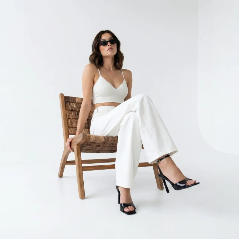 Women's Premium Denim High - Waist Wide - Leg Jeans Trousers &mdash; Daytime Socials, Weekend Outings &amp; Chic Streetwear  - White