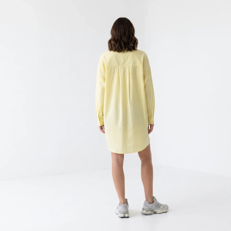 Women's Premium Oversized Casual Striped Button - Up Long - Sleeve Shirt &mdash; Luxury Lounging, Daytime Socials &amp; Summer Escapes  - Yellow