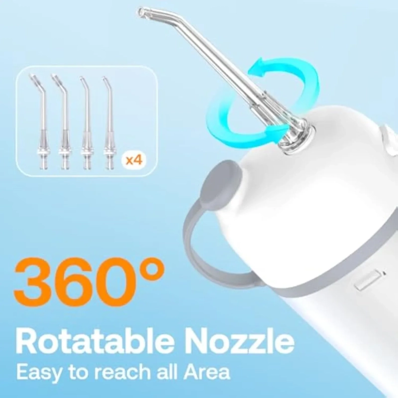150ml Bitvae Portable Oral Irrigator Frost White with 4 Nozzle Tips
