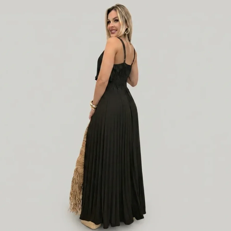 Women&rsquo;s Mia Dress - Sleeveless Long Casual Dress with Flowy Elegant Fit for Everyday Wear - Black