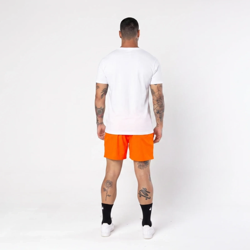 Men&rsquo;s Tactel Swim Shorts - Lightweight Quick Dry Beach Shorts with Adjustable Drawstring Waist - Orange