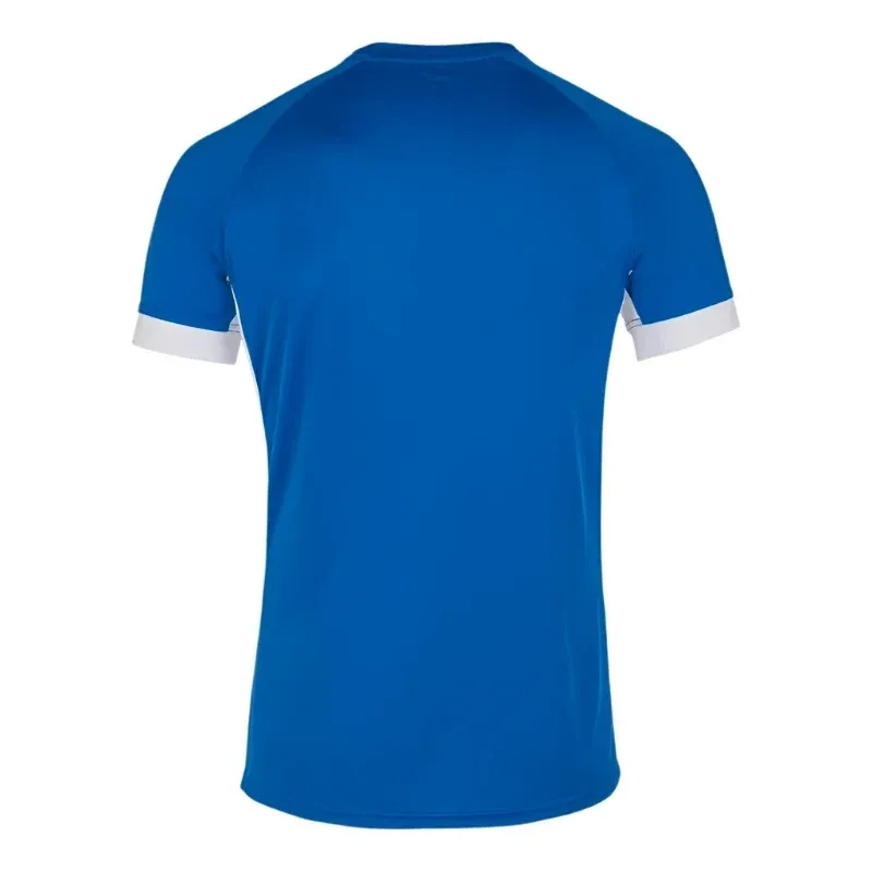 Joma T Shirt Supernova II V Neck Short Sleeve Polyester - White Royal Blue