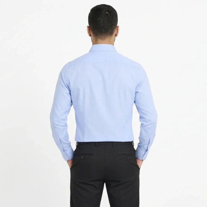 Men's Regular Fit Casual Classic Cotton Shirt - Light Blue