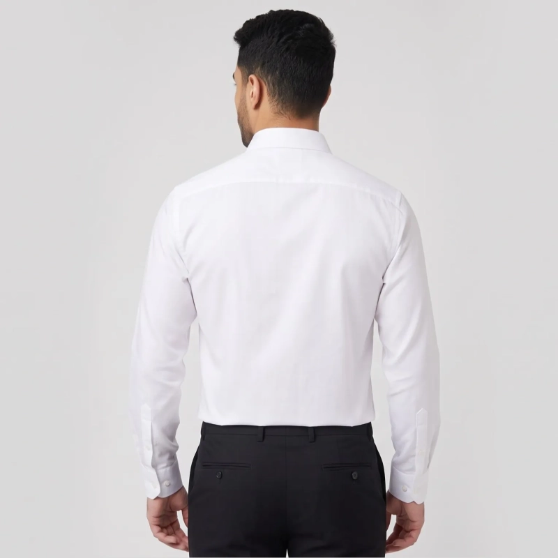 Men's Slim Fit Casual Classic Cotton Shirt - White
